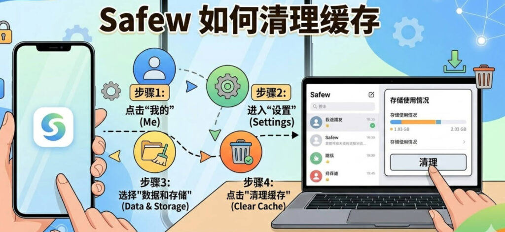 SafeW如何清理缓存