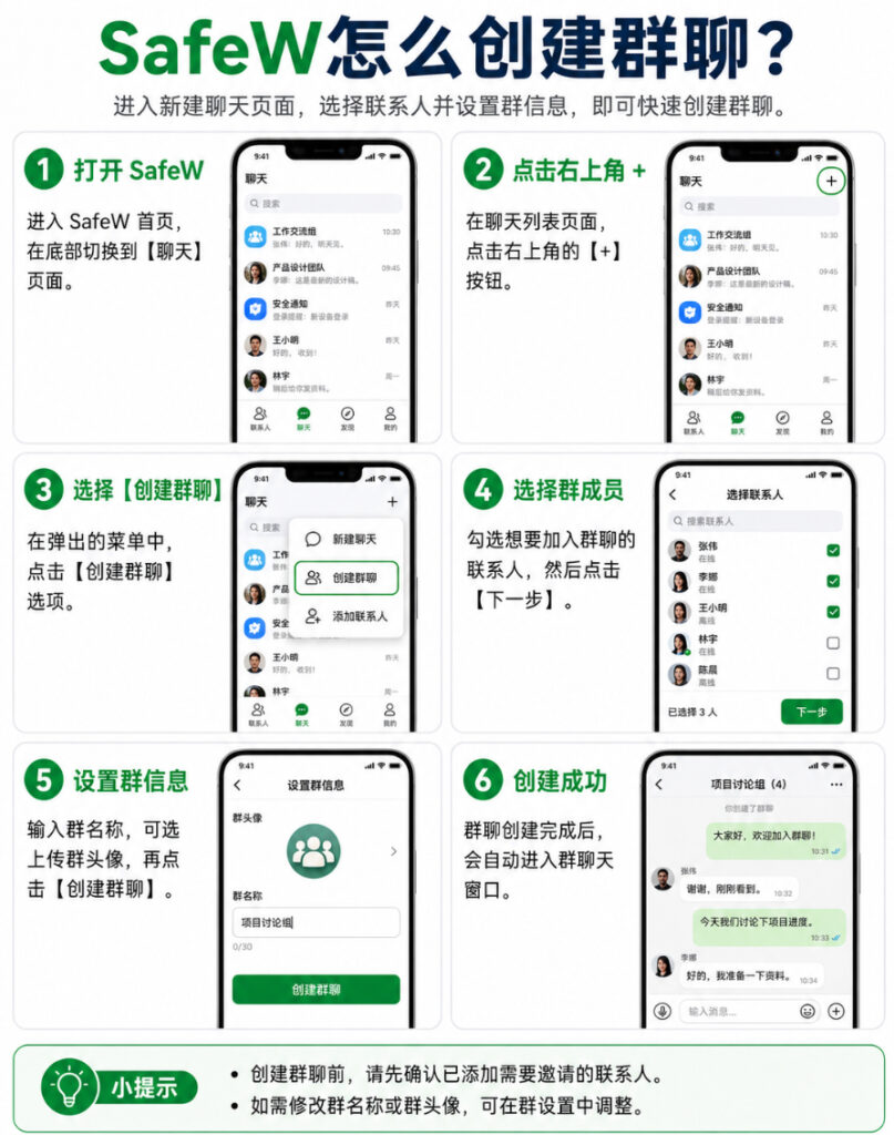 SafeW怎么创建群聊