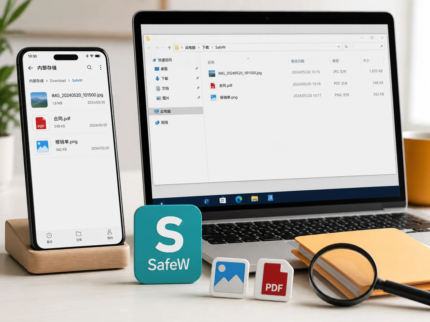 SafeW附件和文件管理器搜索