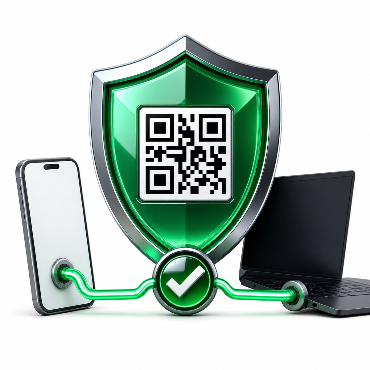 SafeW扫码登录主题的盾牌二维码与设备识别图